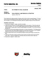 Ferris Service Bulletin F007 No power to fuel solenoid for the Dual Drive Walk Behinds (Dual Drive Series) (Serial No. 1072 ? 1101)