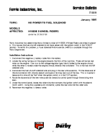 Ferris Service Bulletin F009 No power to fuel solenoid on the H1920B 3-Wheel Rider model (Serial No. 5159 ? 5198)