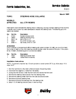 Ferris Service Bulletin F011 Steering hose collapse on all CTR models