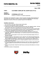Ferris Service Bulletin F016 Customer complaint regarding dump valve style on the HydroWalk Single Drive Series.