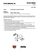 Ferris Service Bulletin F018 Hydro belt tension spring on the HW32, HW36 & HW48 models