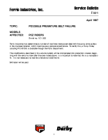 Ferris Service Bulletin F021 Possible premature belt failure on the PCZ Riders (Serial No. 101 ? 300)