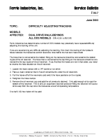 Ferris Service Bulletin F067 Difficulty adjusting tracking on Dual Drive S models Serial No. 4336 & above